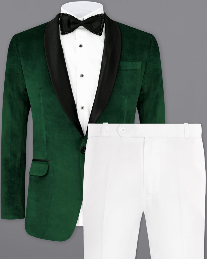 Phthalo Green Velvet Tuxedo Designer Suit