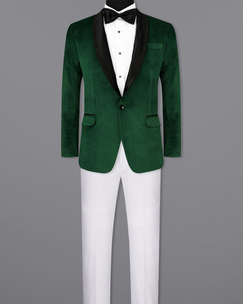 Phthalo Green Velvet Tuxedo Designer Suit