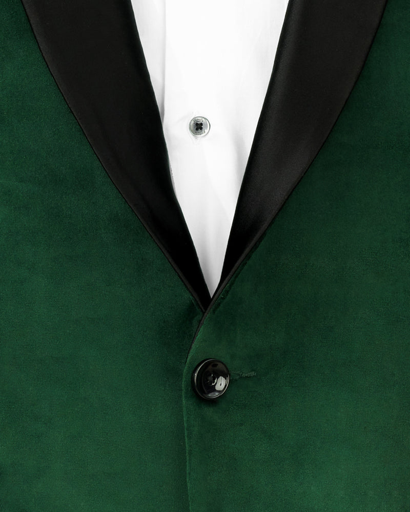 Phthalo Green Velvet Tuxedo Designer Suit