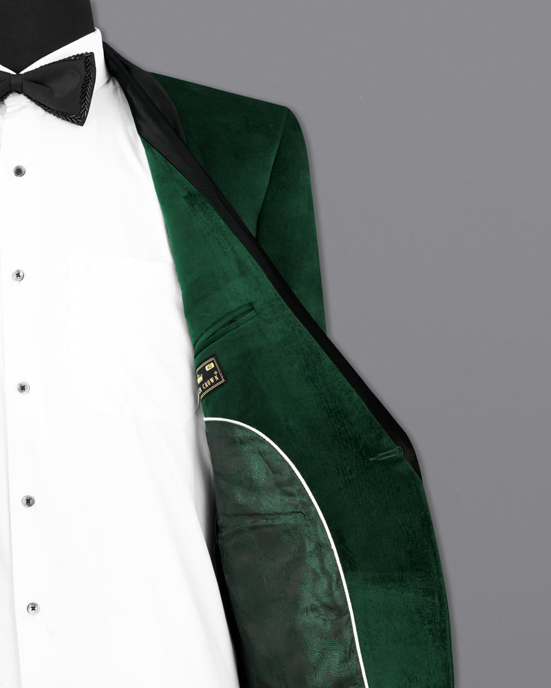 Phthalo Green Velvet Tuxedo Designer Suit