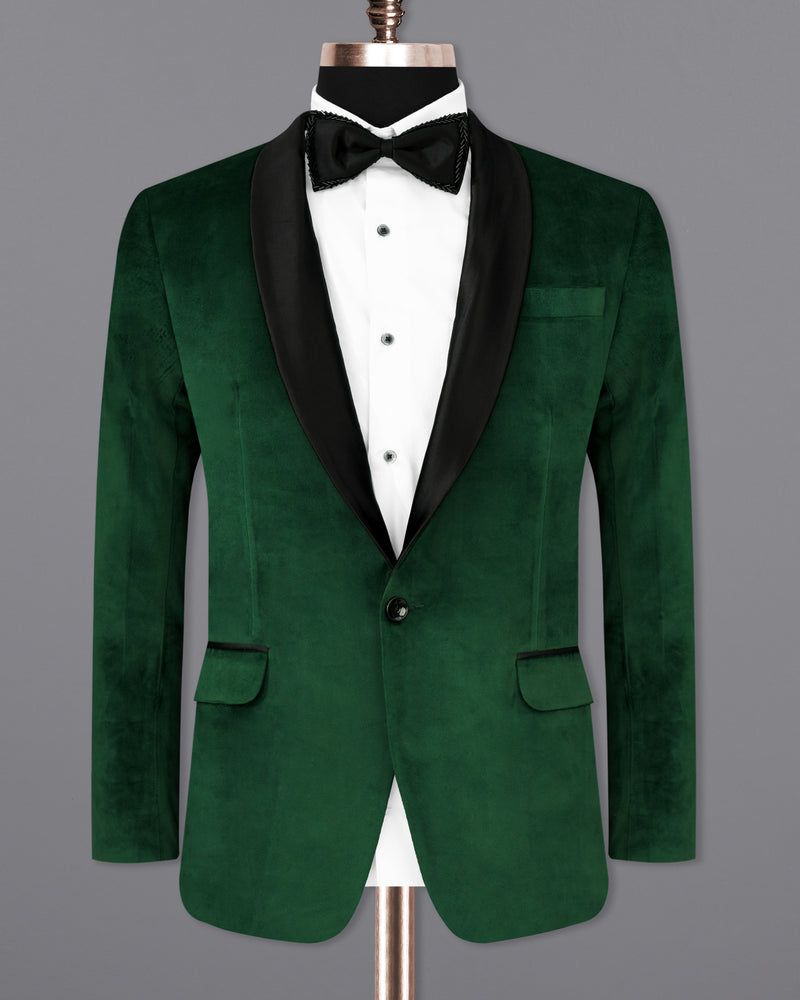 Phthalo Green Velvet Tuxedo Designer Suit