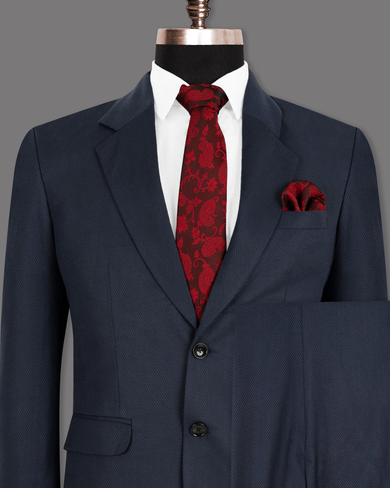 Royal Blue Diamond Textured Suit