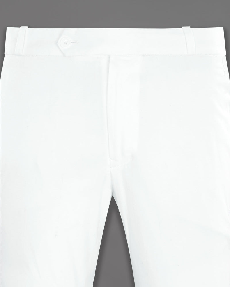 Bright White Cotton Double-Breasted Suit