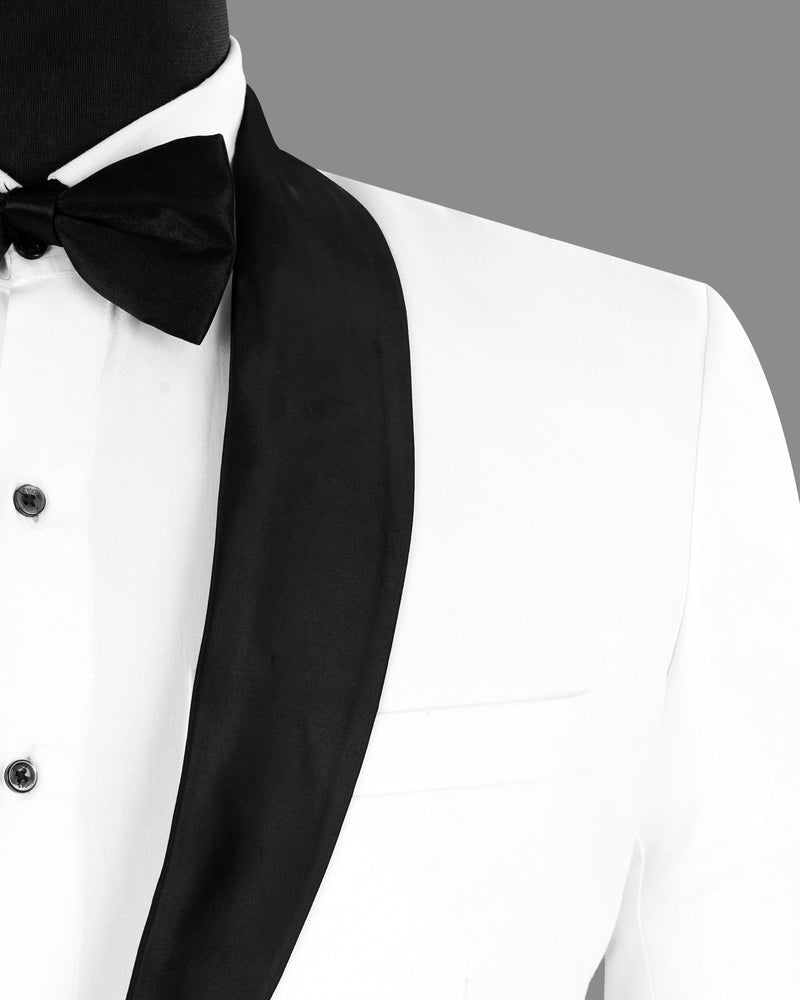 White Cotton Tuxedo Suit