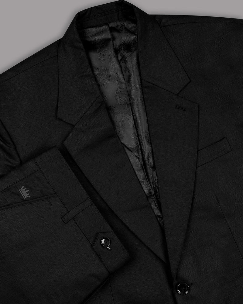 Jade Black Linen Performance Suit