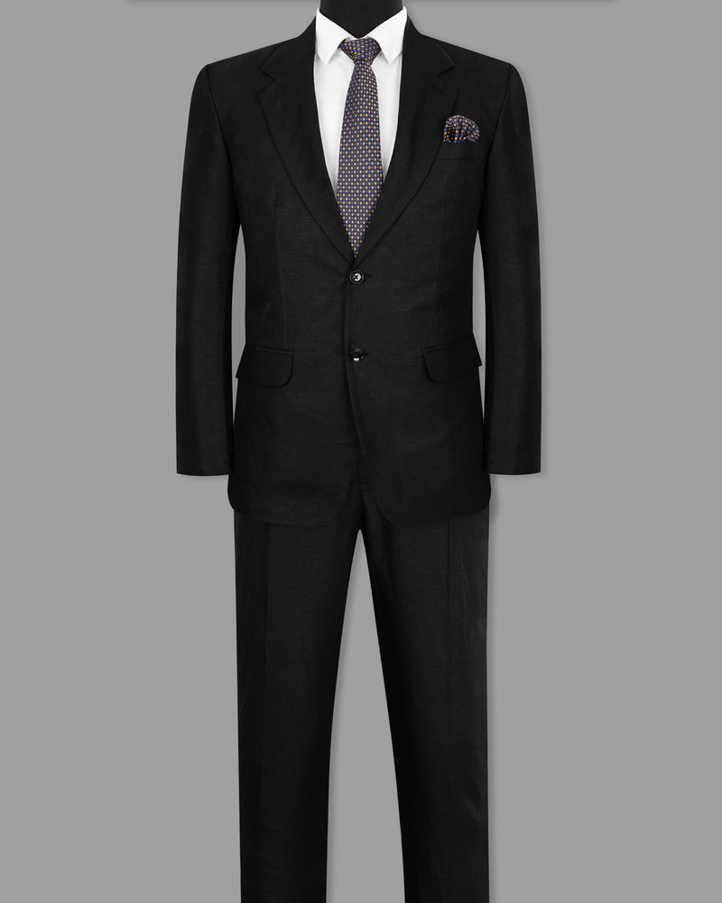 Jade Black Linen Performance Suit