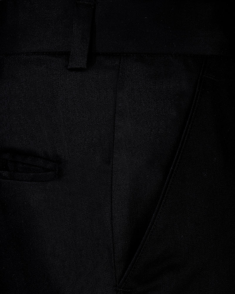 Jade Black Bandhgala/Mandarin Wool blend Suit