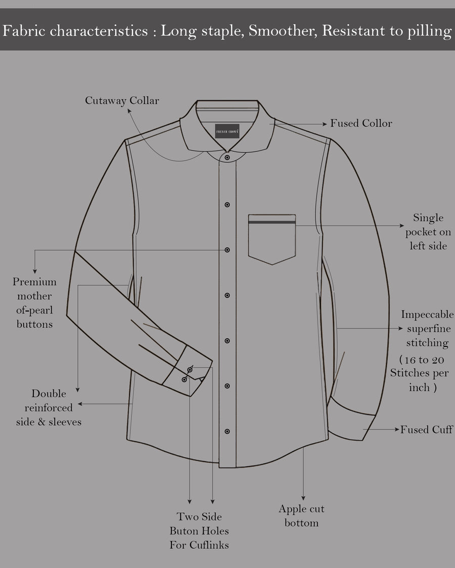 Ocean Blue Twill Plaid Premium Cotton Shirt