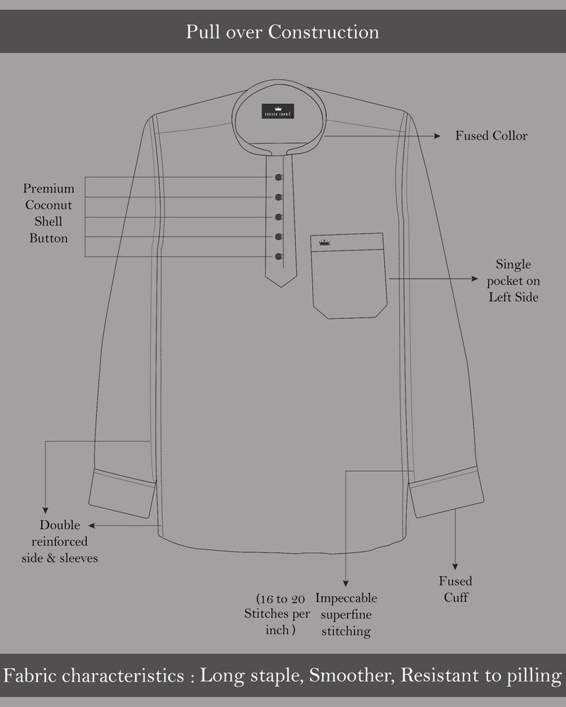 Rodeo Dust Brown Premium Cotton Kurta Shirt