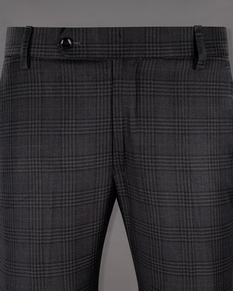 Thunder Gray Windowpane Wool Rich Pant T1230-34, T1230-28, T1230-30, T1230-36, T1230-38, T1230-40, T1230-42, T1230-44, T1230-32