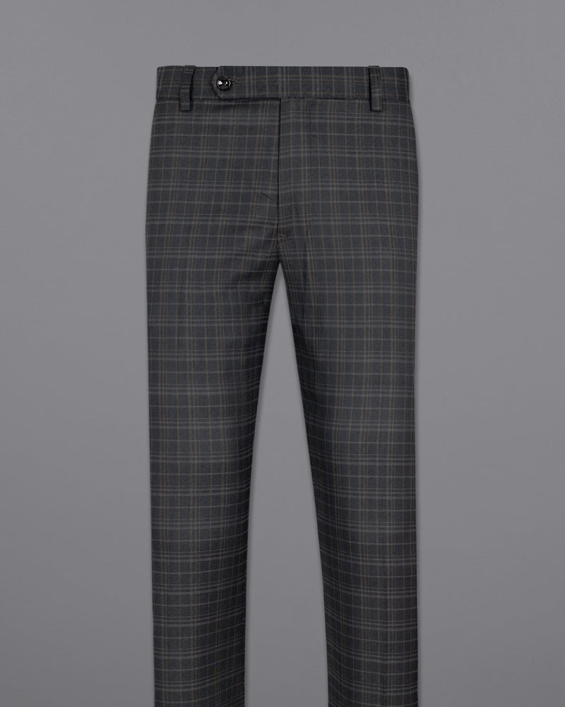 Shark Gray Plaid Wool Rich Pant