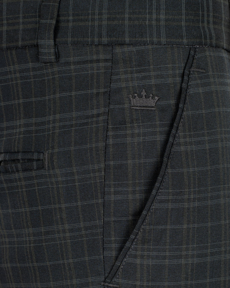 Shark Gray Plaid Wool Rich Pant