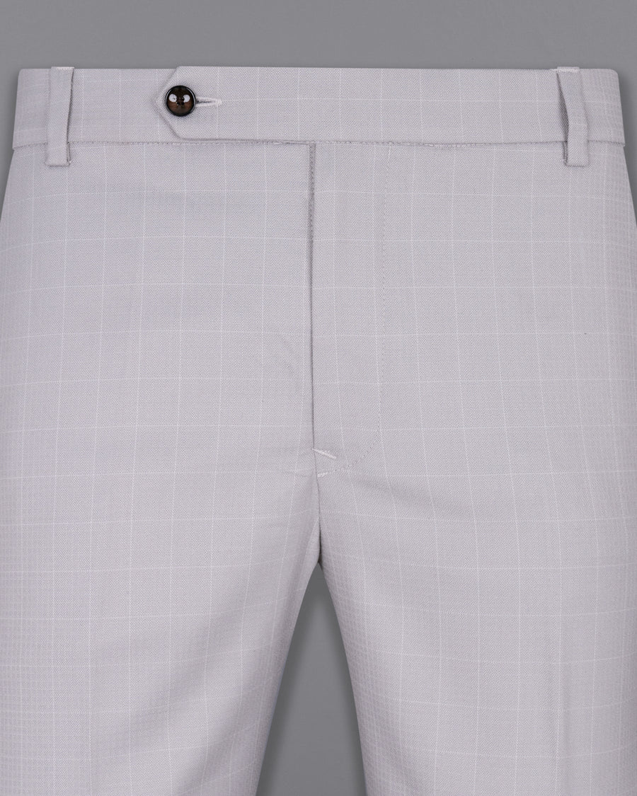 Gray Haze Subtle Plaid Wool Rich Pilot Pant