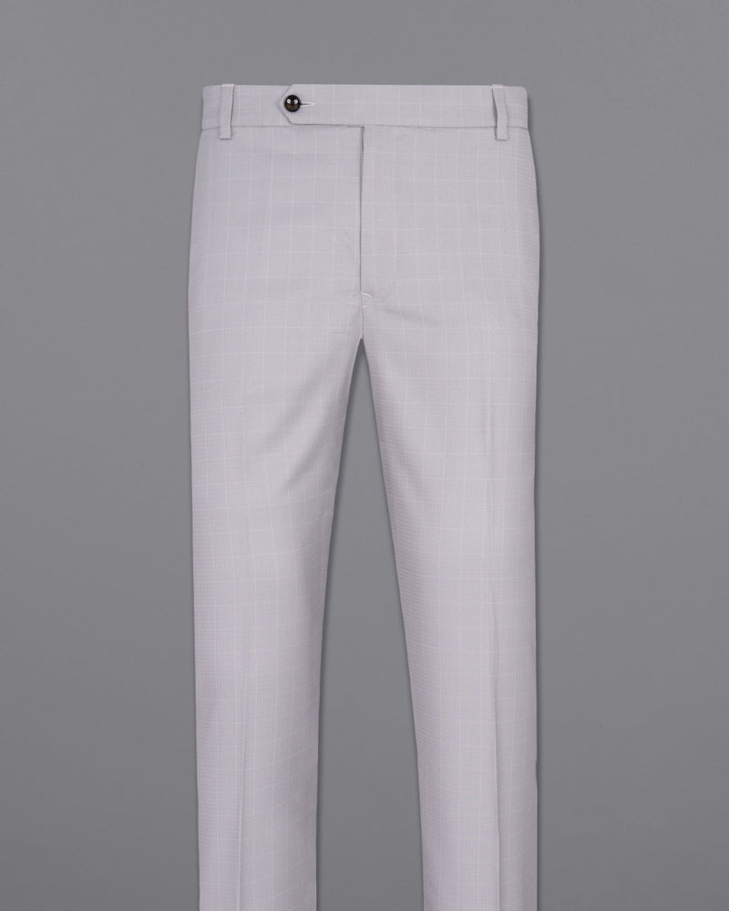 Gray Haze Subtle Plaid Wool Rich Pilot Pant