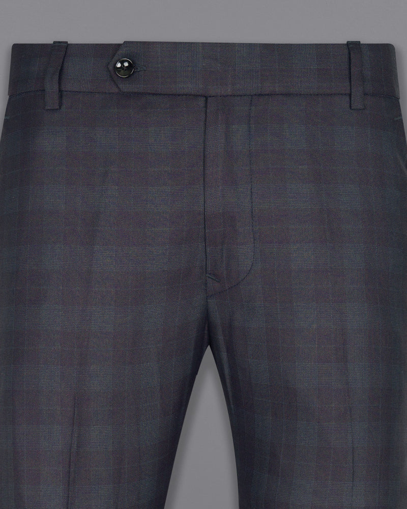 Navy Plaid Wool Rich Pant T1447-28, T1447-30, T1447-32, T1447-34, T1447-36, T1447-38, T1447-40, T1447-42, T1447-44