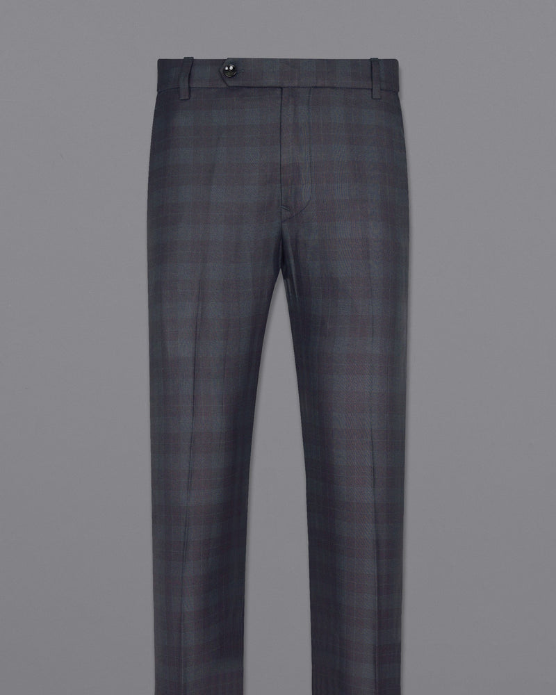 Navy Plaid Wool Rich Pant T1447-28, T1447-30, T1447-32, T1447-34, T1447-36, T1447-38, T1447-40, T1447-42, T1447-44