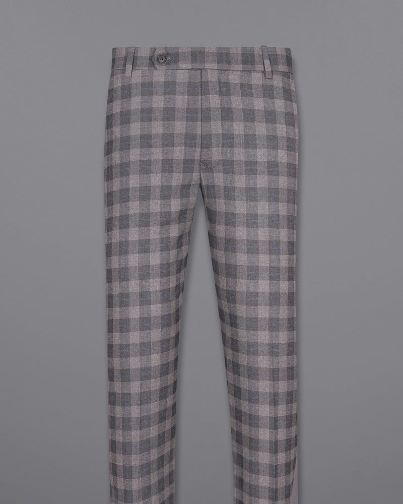 Nobel and Chicago Grey Plaid Wool Rich Pant T1455-28, T1455-30, T1455-32, T1455-34, T1455-36, T1455-38, T1455-40, T1455-42, T1455-44