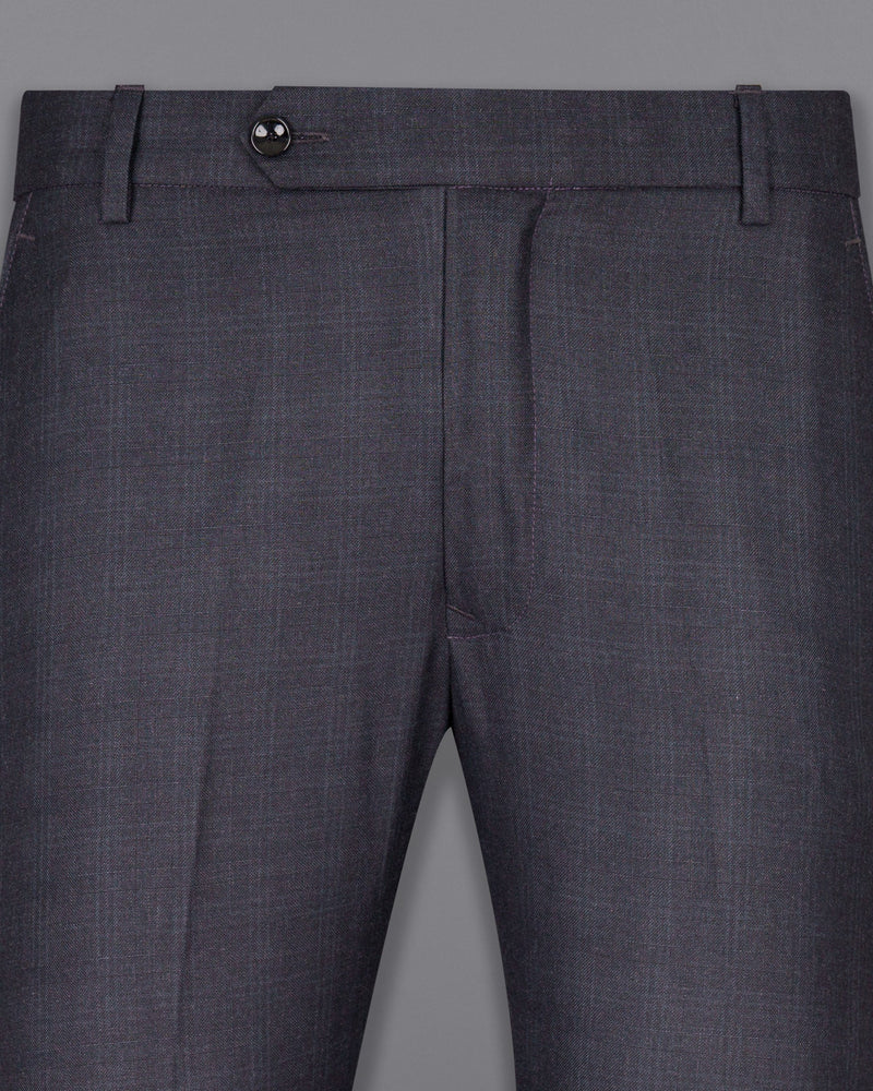 Gravel Grey Subtle Plaid Wool Rich Pant T1567-28, T1567-30, T1567-32, T1567-34, T1567-36, T1567-38, T1567-40, T1567-42, T1567-44