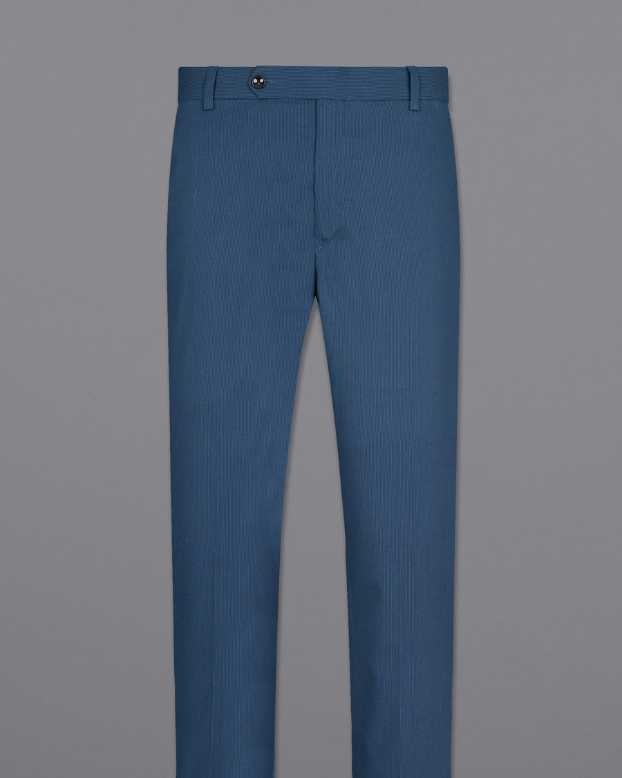 San Juan Blue Subtle Striped Premium Cotton Sports Pant T1569-28, T1569-30, T1569-32, T1569-34, T1569-36, T1569-38, T1569-40, T1569-42, T1569-44