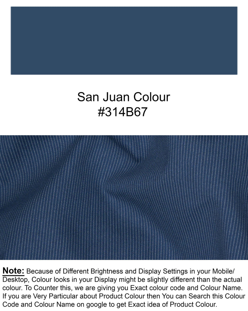 San Juan Blue Subtle Striped Premium Cotton Sports Pant T1569-28, T1569-30, T1569-32, T1569-34, T1569-36, T1569-38, T1569-40, T1569-42, T1569-44