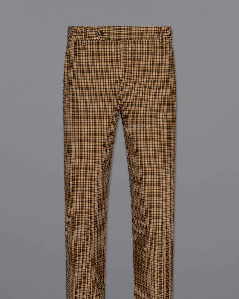 Manhattan Brown and Black Premium Cotton Belt Closure Sports Pant