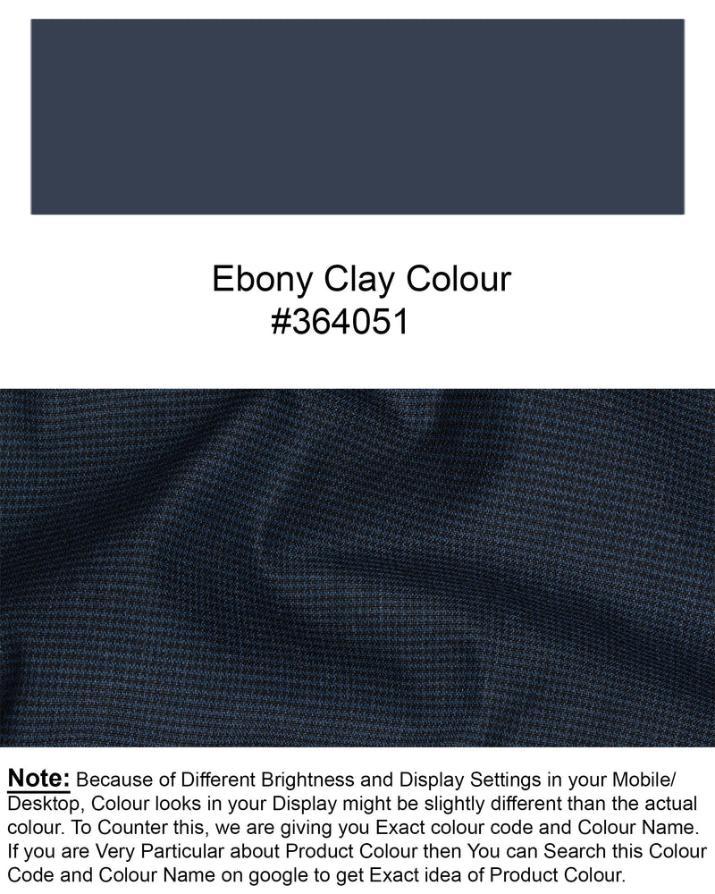 Ebony Clay Blue houndstooth Wool Rich Pant T1593-28, T1593-30, T1593-32, T1593-34, T1593-36, T1593-38, T1593-40, T1593-42, T1593-44