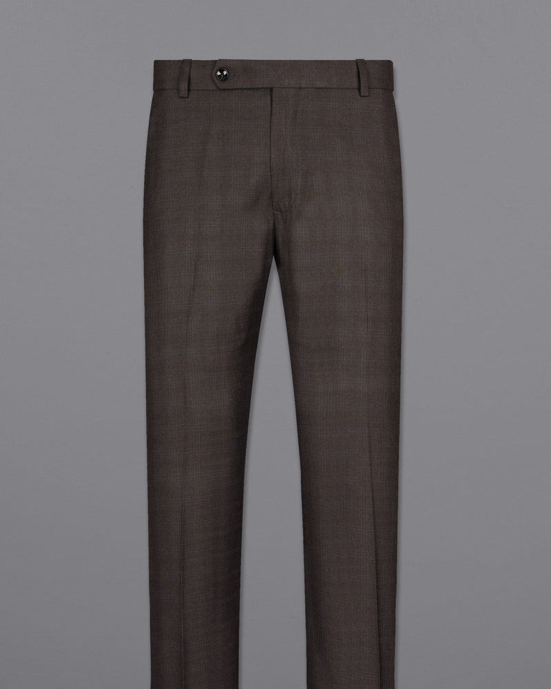 Armadillo Brown subtle windowpane Wool Rich Pant T1598-28, T1598-30, T1598-32, T1598-34, T1598-36, T1598-38, T1598-40, T1598-42, T1598-44