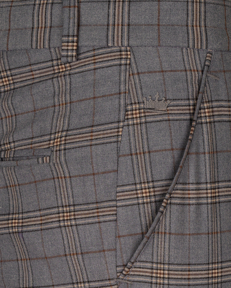 Chicago Gray Super fine Plaid Wool Rich Pant T1604-28, T1604-30, T1604-32, T1604-34, T1604-36, T1604-38, T1604-40, T1604-42, T1604-44