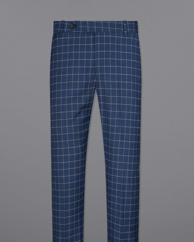 Rhino Blue Super fine Checkered Premium Cotton Pant T1622-28, T1622-30, T1622-32, T1622-34, T1622-36, T1622-38, T1622-40, T1622-42, T1622-44