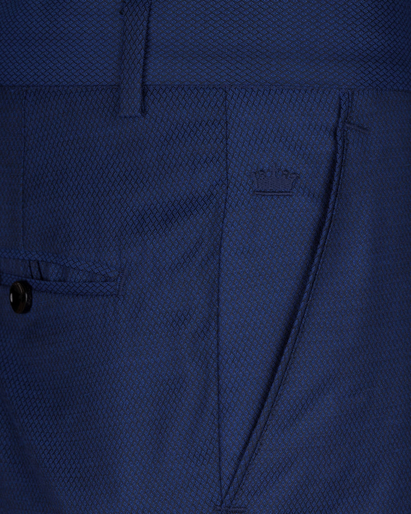 Rhino Blue Self design Textured Pant