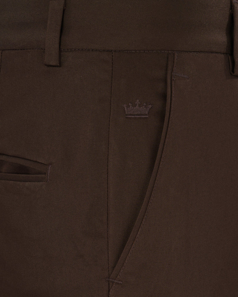 Oil Brown Belt Closure Pant