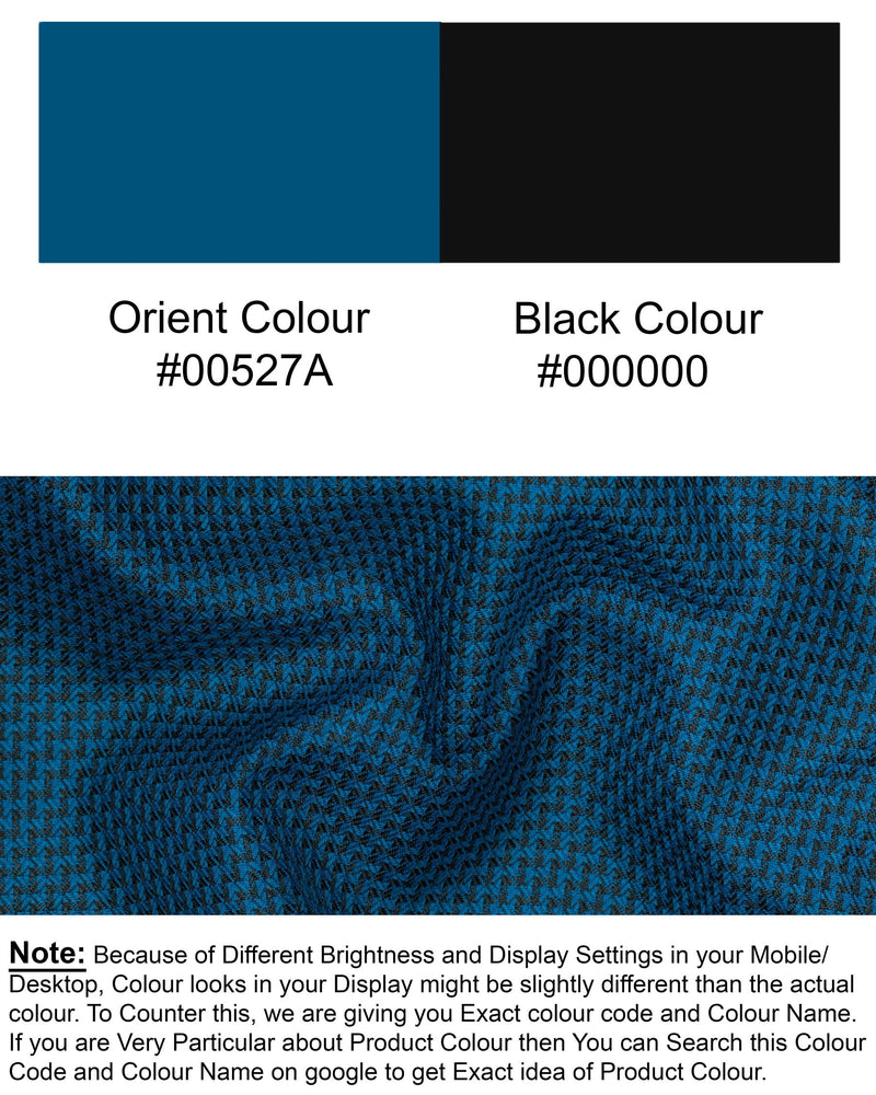 Orient Blue and Black Textured Pant