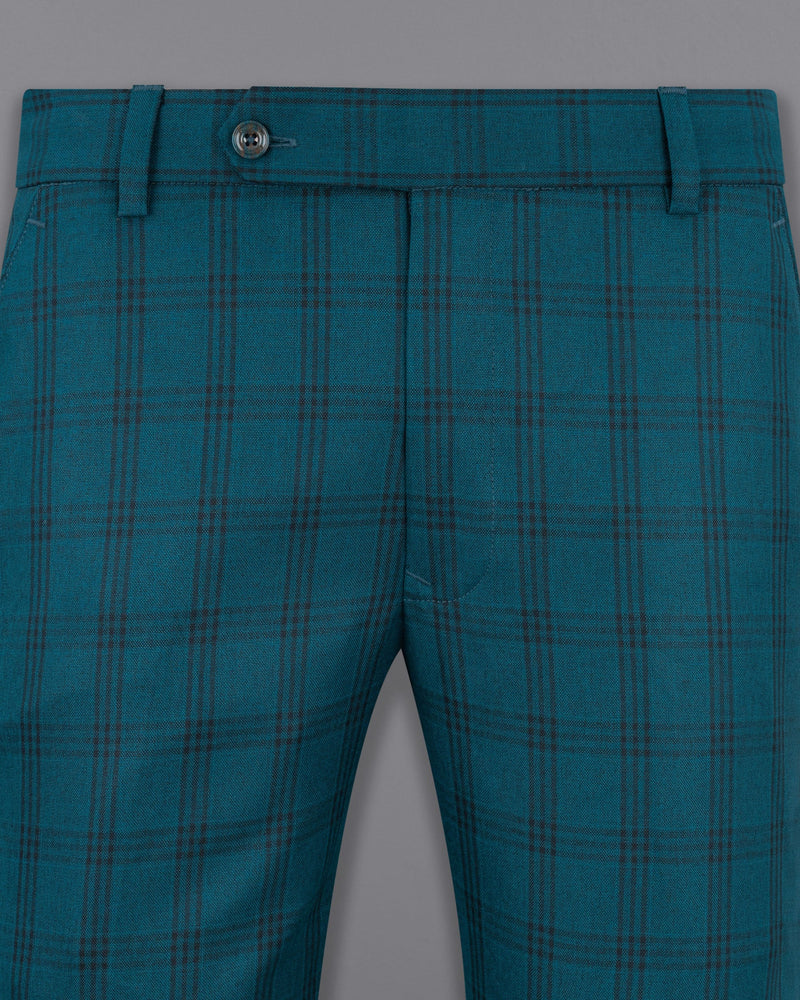 Deep Teal Plaid Pant