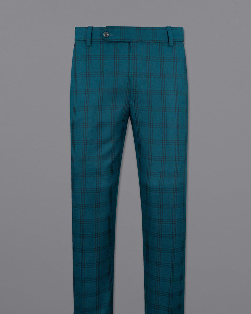 Deep Teal Plaid Pant