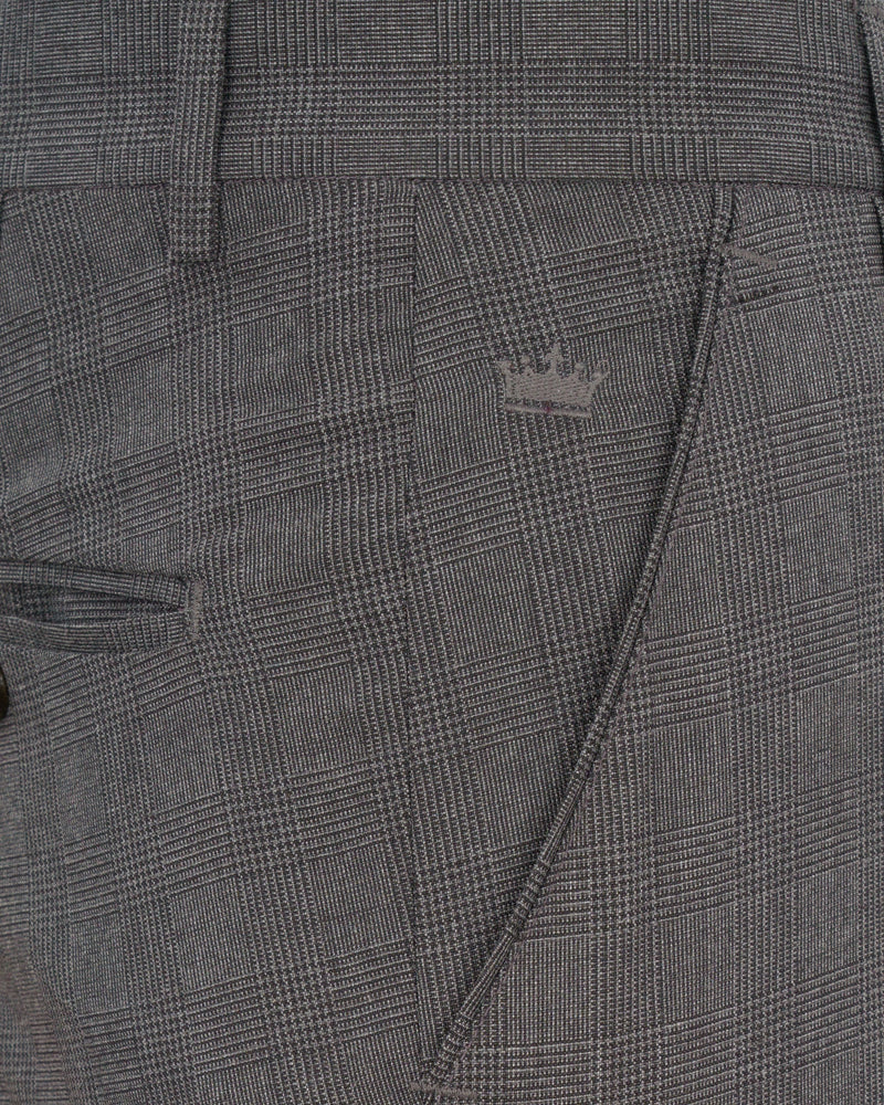 Wenge Gray Subtle Plaid Pant