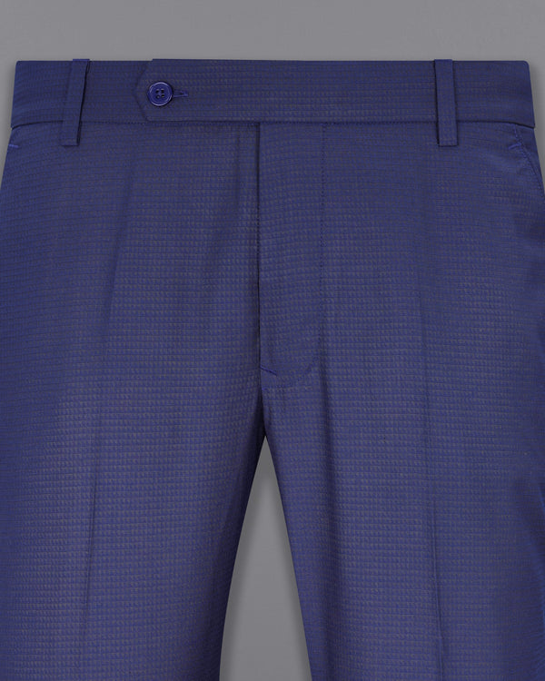 Jacarta Blue Triangle Textured Pant