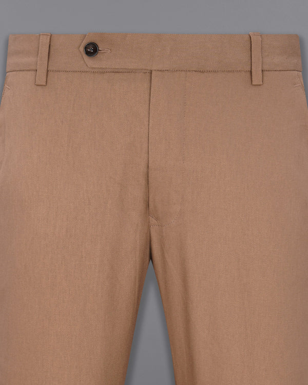 Dark Chestnut Brown Solid Pant