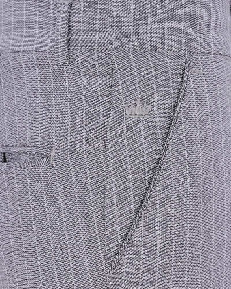 Mobster Grey Striped Pant