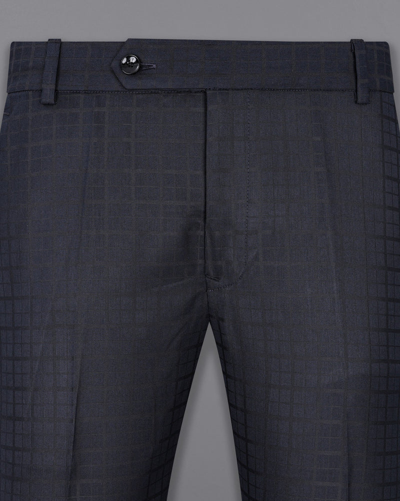 Bleached Cedar Navy Blue Plaid Pant