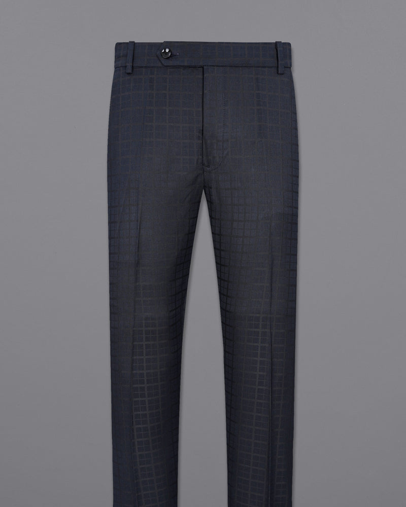 Bleached Cedar Navy Blue Plaid Pant