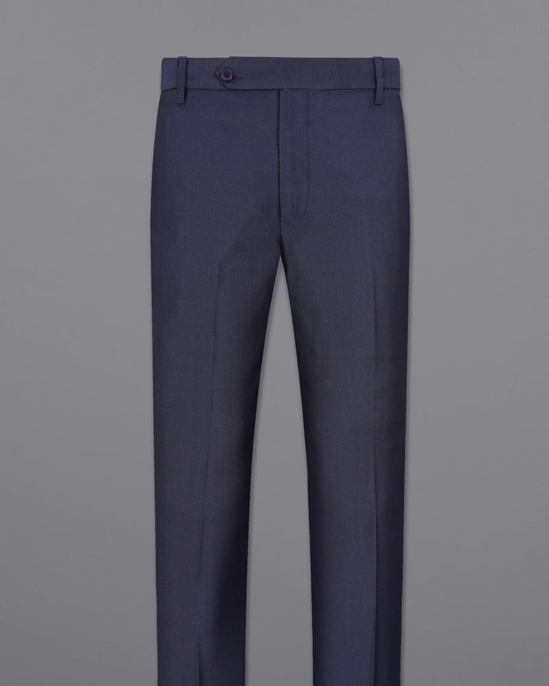 Gunmetal Navy Blue Textured Pant