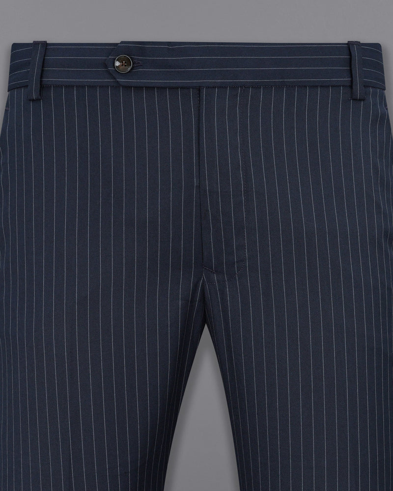 Midnight Mirage Navy Blue Striped Pant