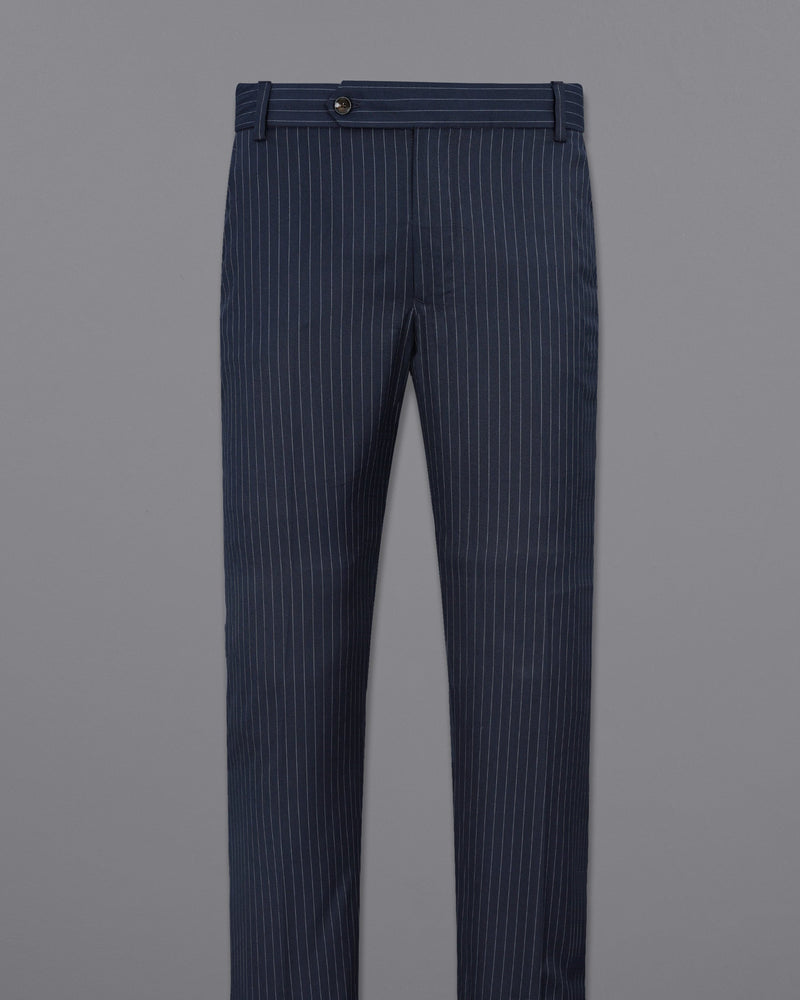 Midnight Mirage Navy Blue Striped Pant