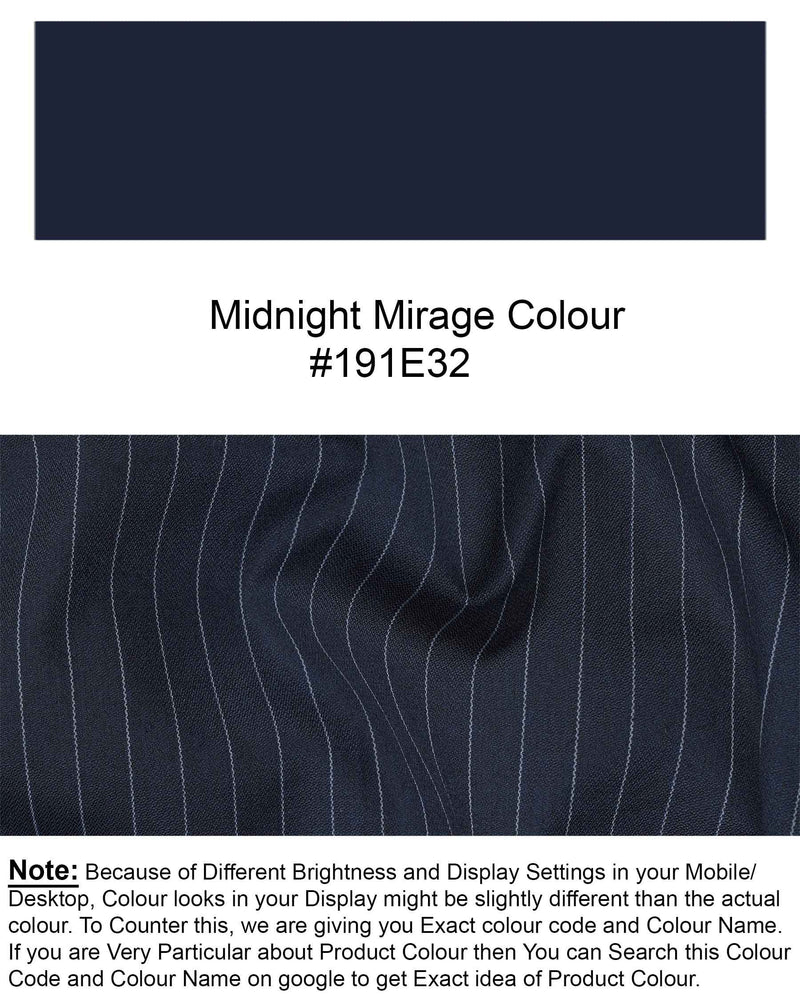 Midnight Mirage Navy Blue Striped Pant