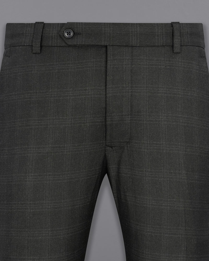 Charcoal Gray Plaid Pant