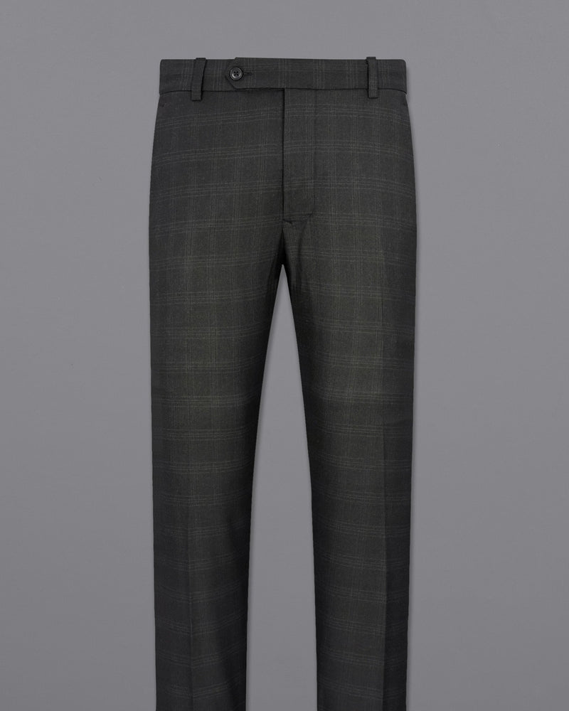 Charcoal Gray Plaid Pant