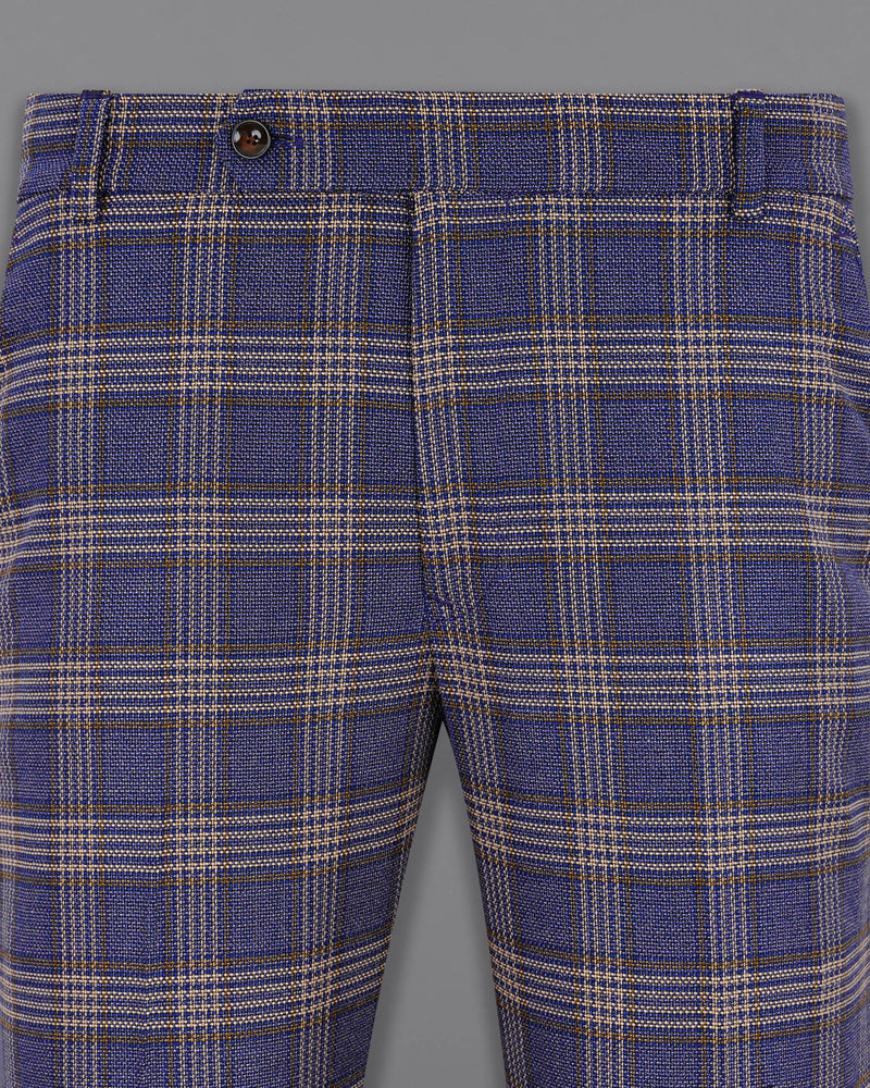 Meteorite Navy Blue with Tide Brown Plaid Pant