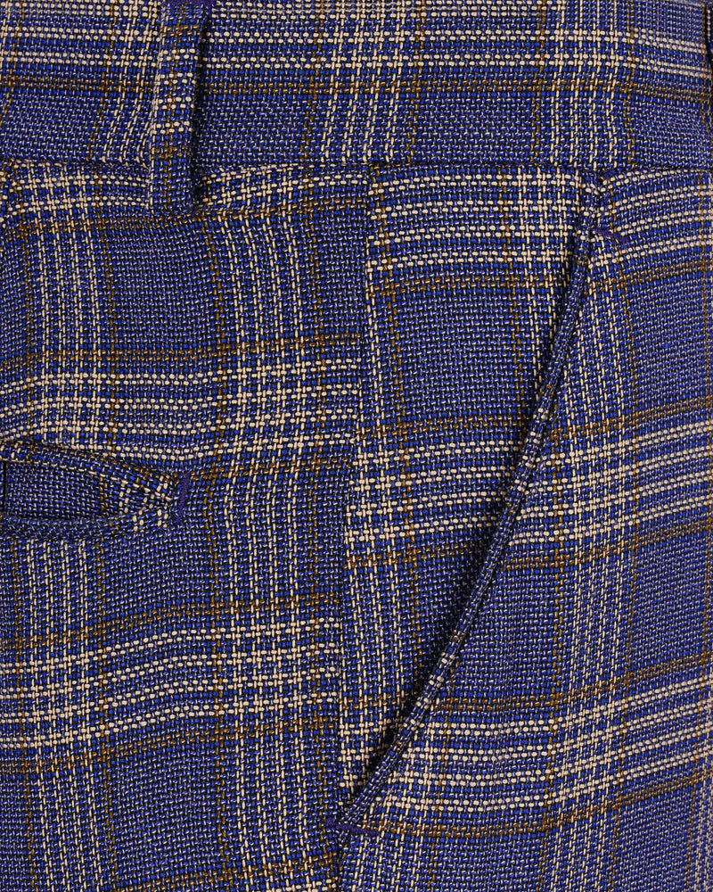 Meteorite Navy Blue with Tide Brown Plaid Pant