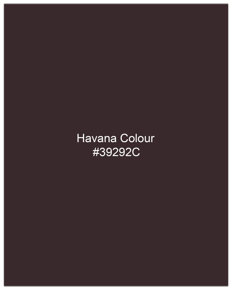 Havana Wine With  Black Lapel Textured Pant