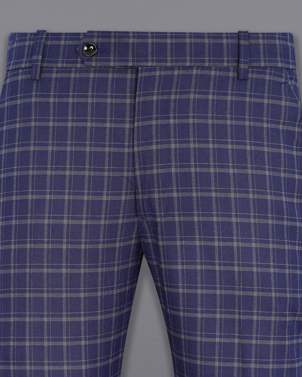 Mulled Wine Blue With Casper Gray Checkered Pant